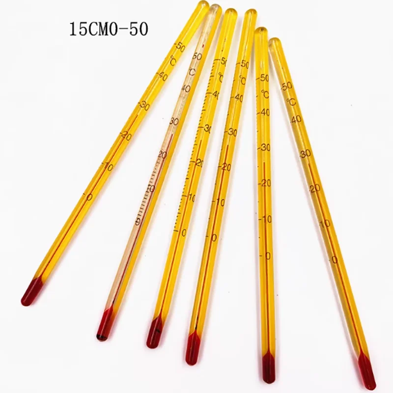

1pcs 15cm alcohol thermometer red water kerosene water temperature meter 0-50 degrees alcohol test temperature meter