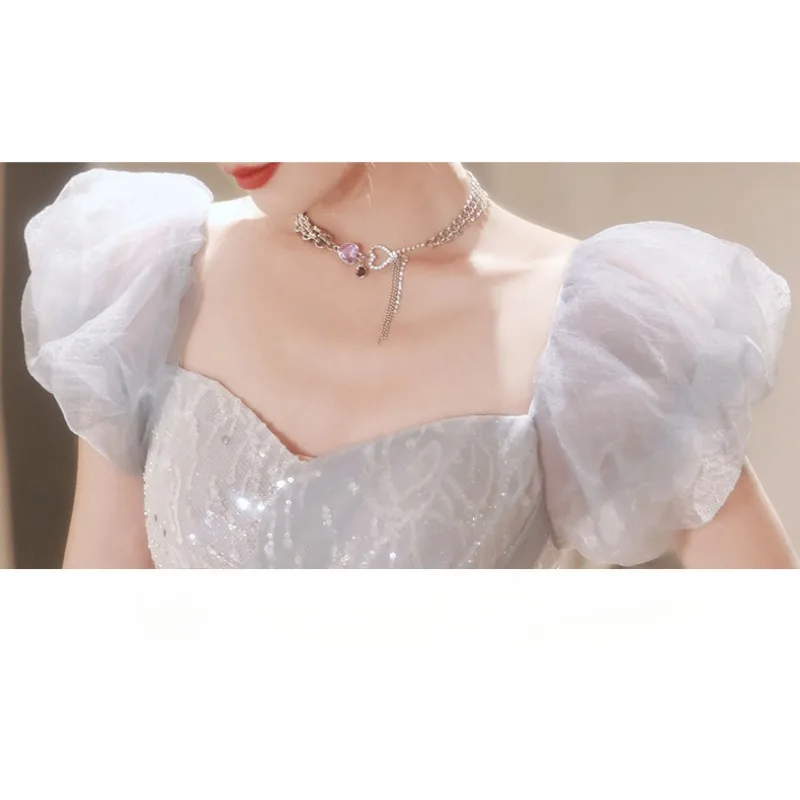 2025 novo vestido de noite feminino novo vestido de casamento tubo-top flash broca vestido formal feminino elegante vestidos de festa feminino noite