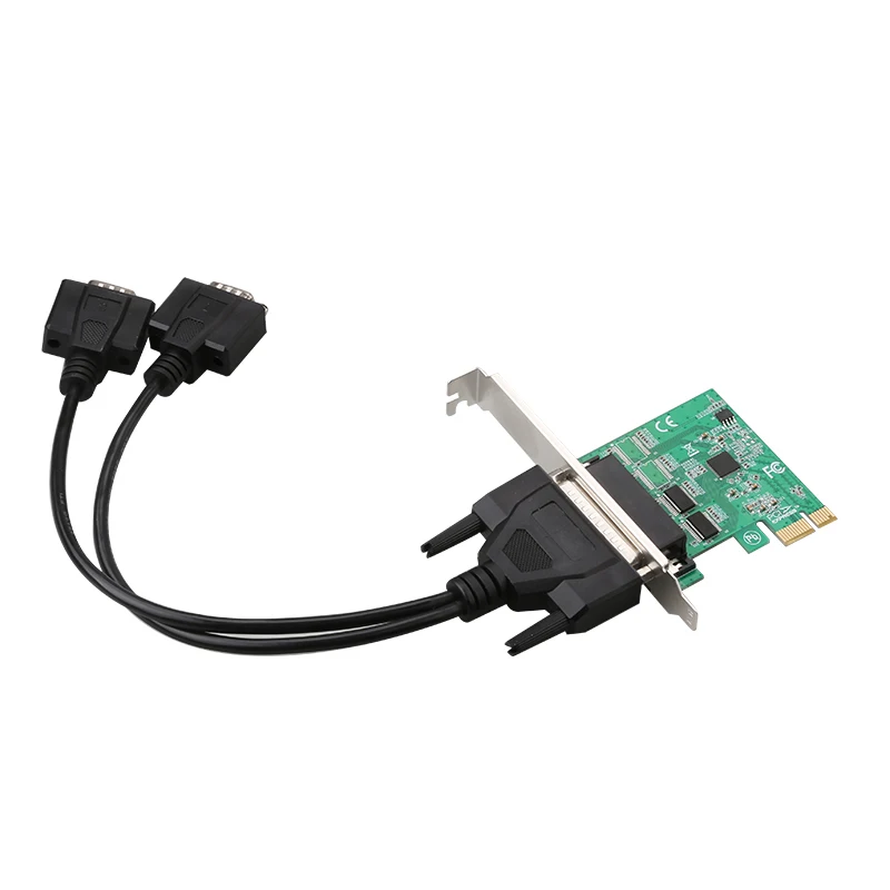 2 منفذ PCIe Rs232 بطاقة مهايئ مسلسل منخفض المستوى PCI Express إضافة على بطاقة ASIX/AX99100 بطاقة توسيع مع كابل الاختراق