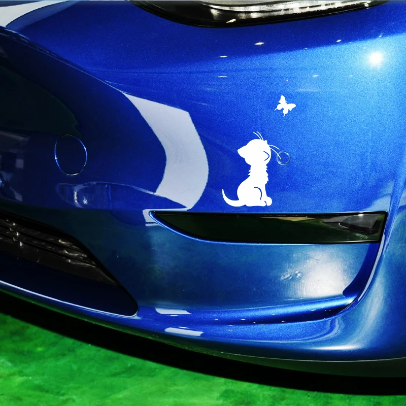 Cat looks at a butterfly funny vinyl car sticker waterproof car decal for auto car stickers styling - view 2