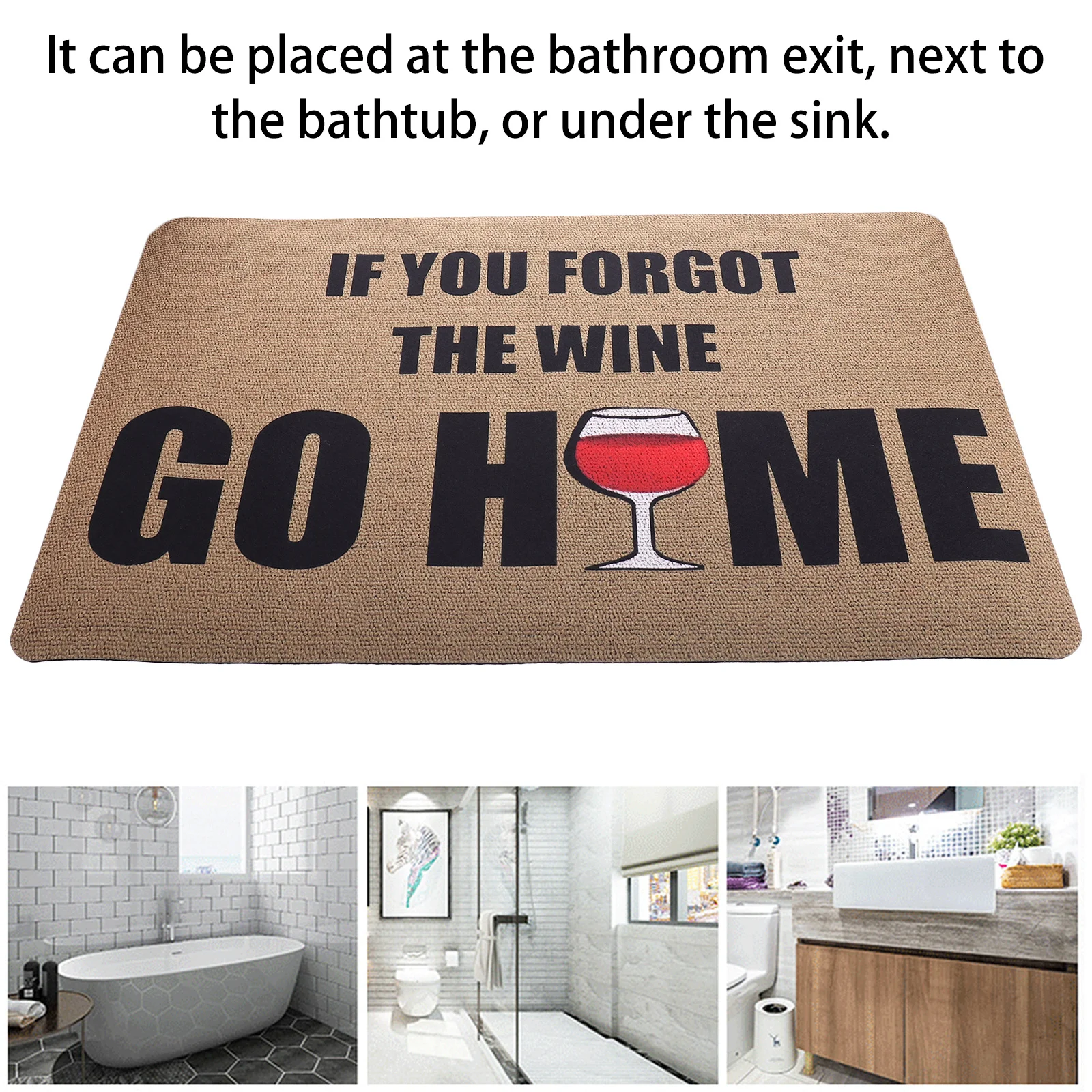 

Absorbent Non- Entrance Mat Letter Printed Floor Pad Decorative Ground Pad for Bedroom Living Room Absorbent Floor Mat
