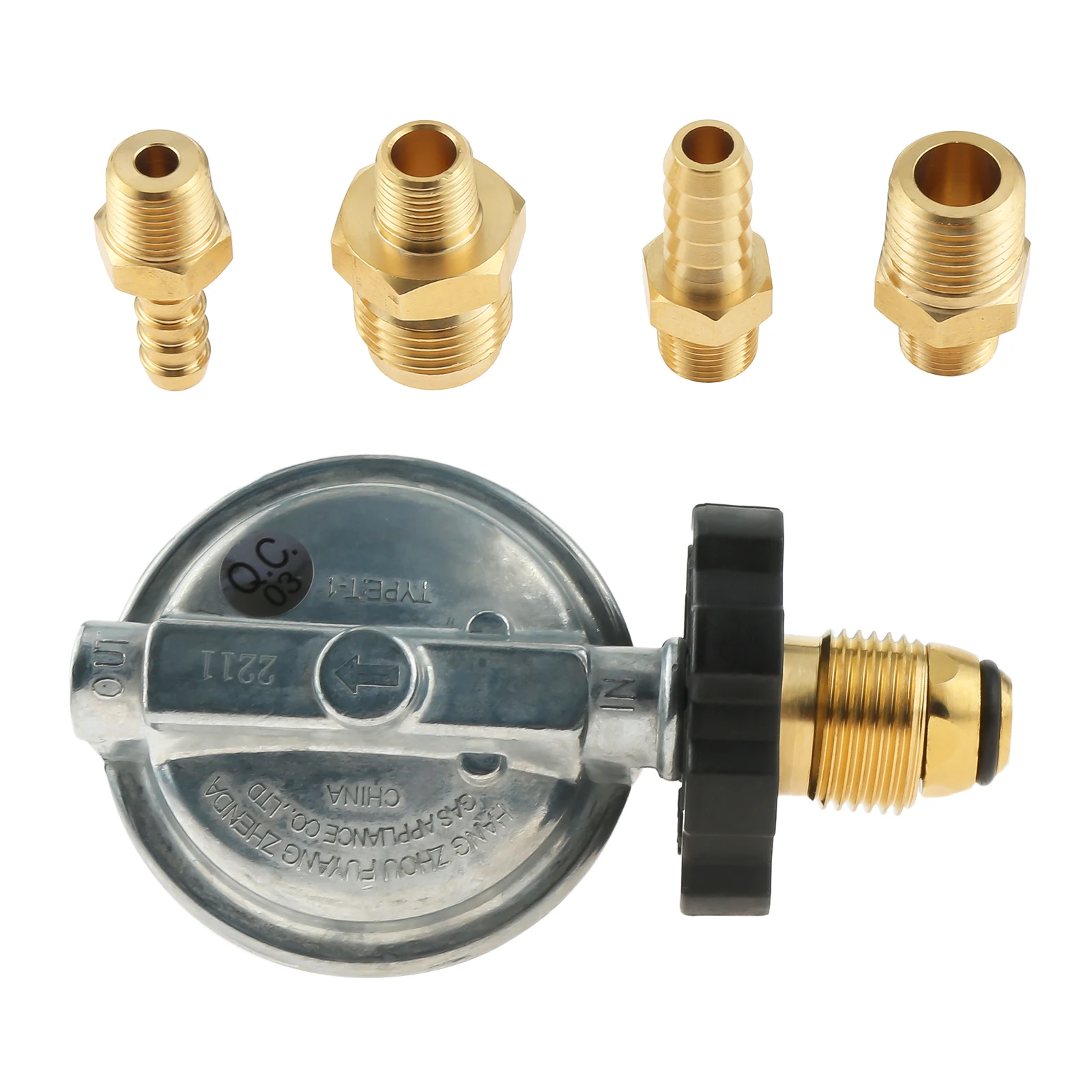 0-20Psi POL High Pressure Adjustable Propane Regulator Valve Kit for POL LP Tank Service Valve 5/16\