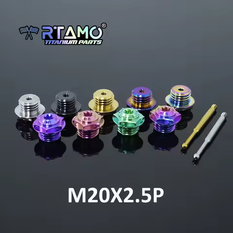 RTAMO M20X2.5P Titanium Engine Oil Bolt with Oil Dipstick for Honda X-ADV750 CBR1000RR Kawasaki ZX4R KR150 Yamaha Tmax Nmax