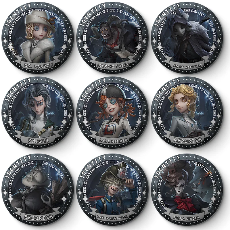 75 58 50mm Identity V Cartoon Badge Cosplay Anime Cute Brooches Handmade Plastic Enamel Pins for Clothes Backpack Jewelry