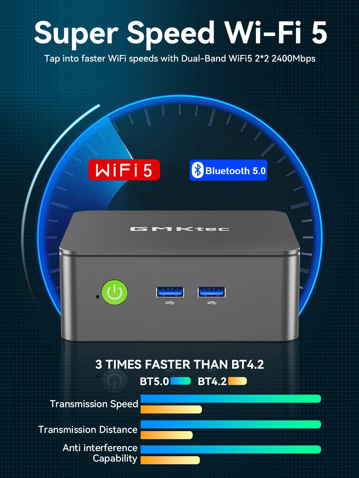GMKtec G3S Mini PC Intel N95 3.4GHz Dual DDR4 Dual M.2 SSD 4K Dual HDMI WiFi 5 BT5.0 Gigabit LAN Desktop Computer