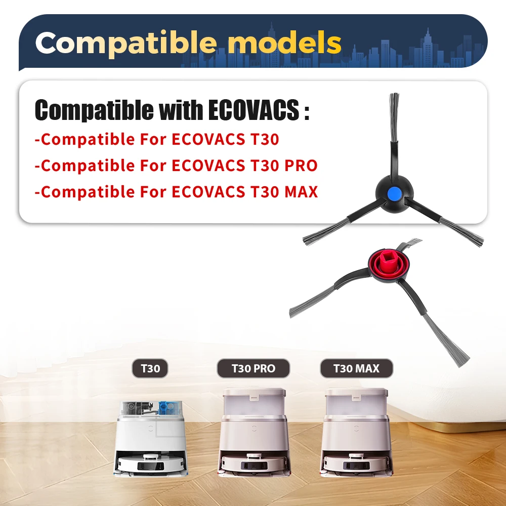 فرشاة جانبية لـ Ecovacs Deebot T30/T30PRO/T30 MAX/N20 PRO/N20 PLUS/T30S/T30 PRO Omni/T30S Combo/T30S AI جهاز آلي لتنظيف الأتربة #4