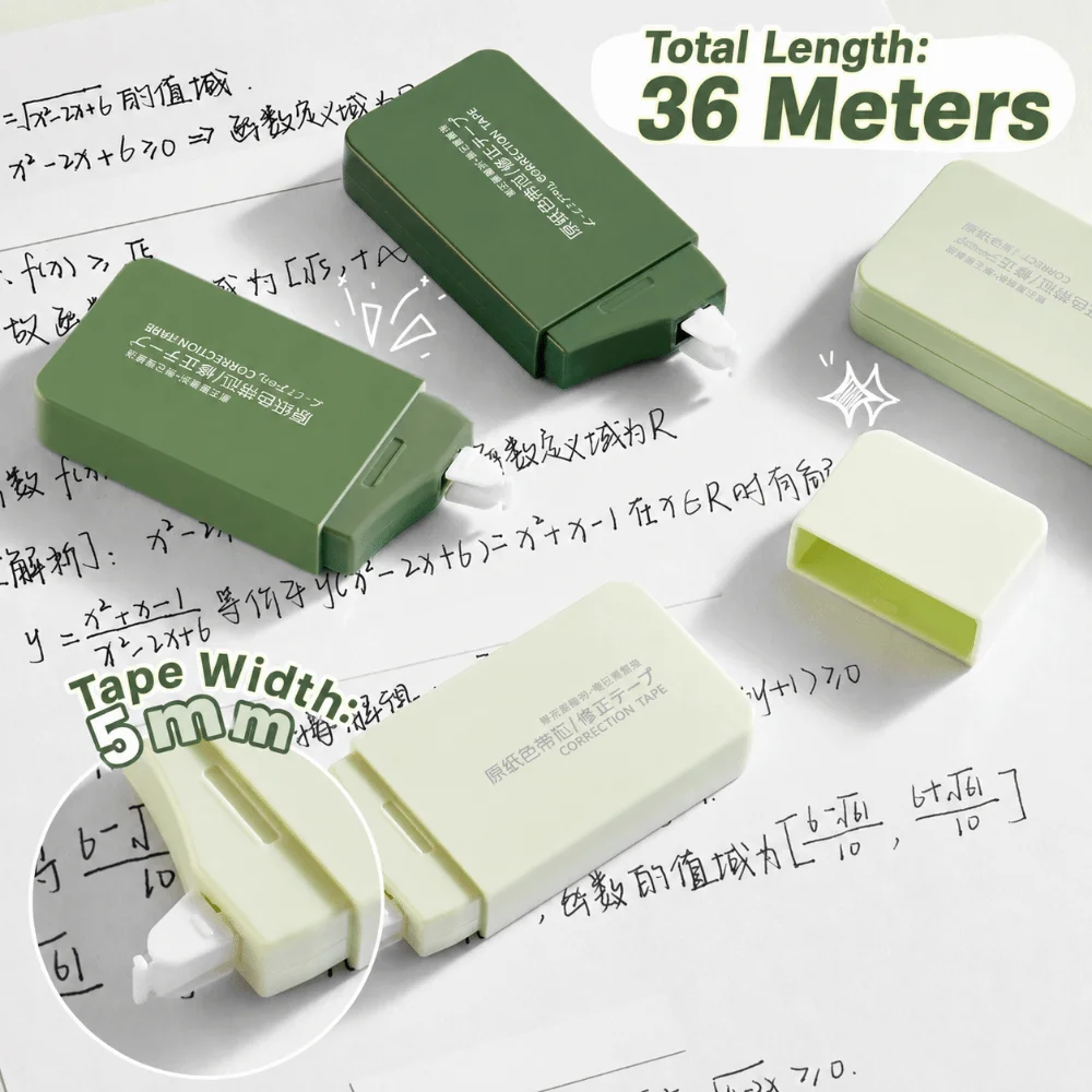 Original Paper Color Correction Tape Non-Tear Smooth Invisible Correction Tape Set Gradient Color White Out Tape Students
