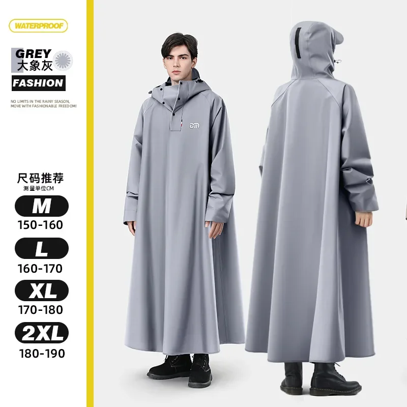 Imagem -03 - Impermeável Longo de Uma Peça com Oxford Espesso Poncho Impermeável Impermeáveis com Capuz Extragrande Chuva Solto Moda Coreana