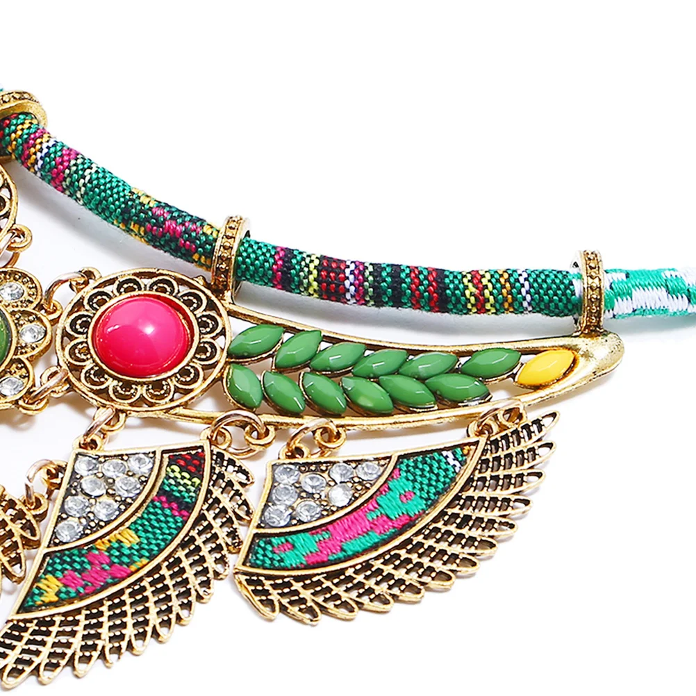 

Necklace Earring Set Bohemia Jewelry Green National Style Exquisite Simple Jewelry for Weddings Parties Necklace Earring Set