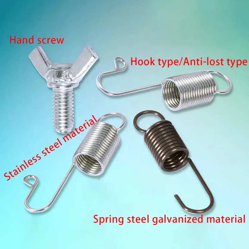 

Stainless Steel Tension Spring Hook Spring Steel Galvanize Accessory Hand Screw Ring Wire Diameter 1mm Outer 10/11mm Length 47mm