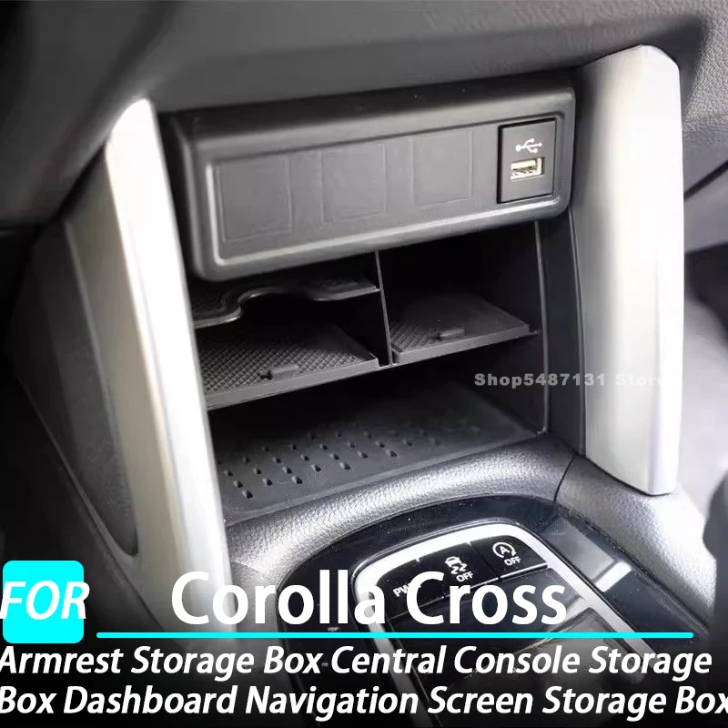 

Armrest Storage Box Central Console Storage Box Dashboard Navigation Screen Storage Box for Corolla Cross Interior Accessories