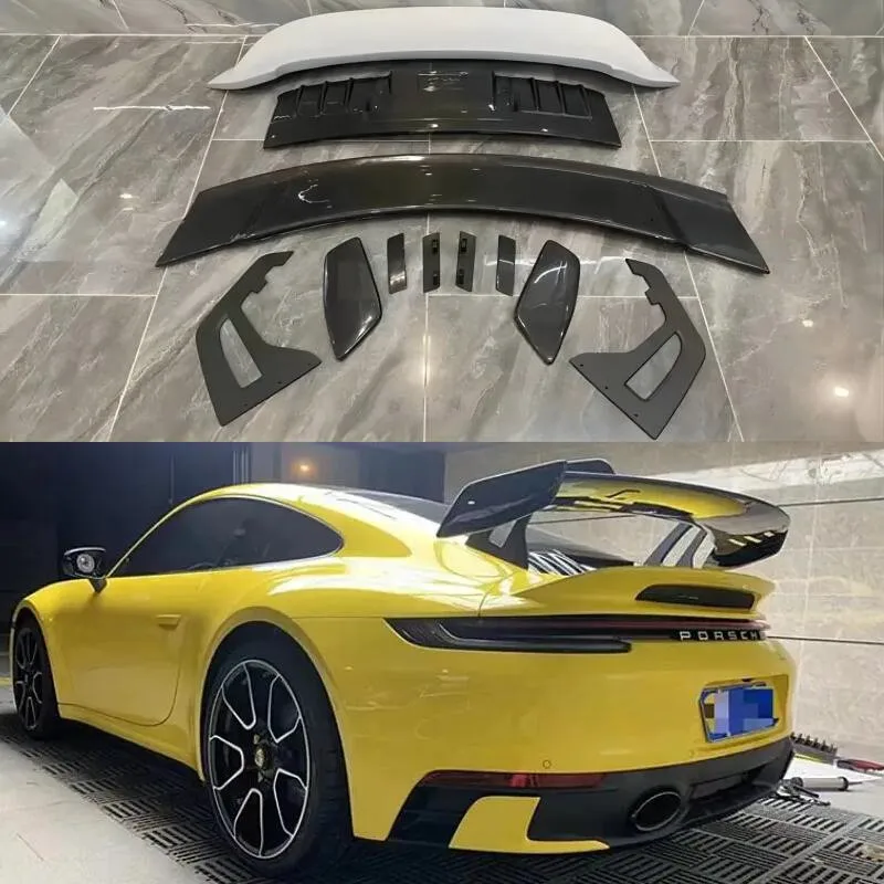 

FOR Porsche 911 992 2019-2023 RS GT3 STYLE REAL CARBON FIBER REAR WING TRUNK LIP SPOILER Cover Body Kit
