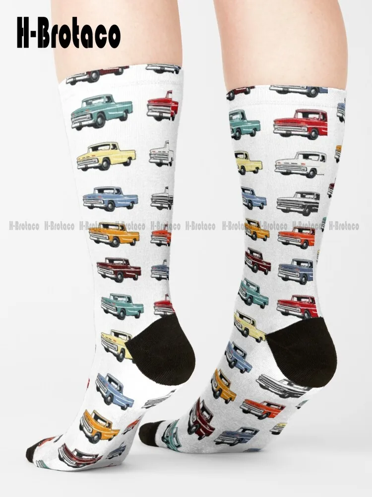 60'S C Truck Socks Slouch Socks Ladies Sports Harajuku Retro Street Skateboard Socks Teen Youth Socks 360° Digital Print Casual