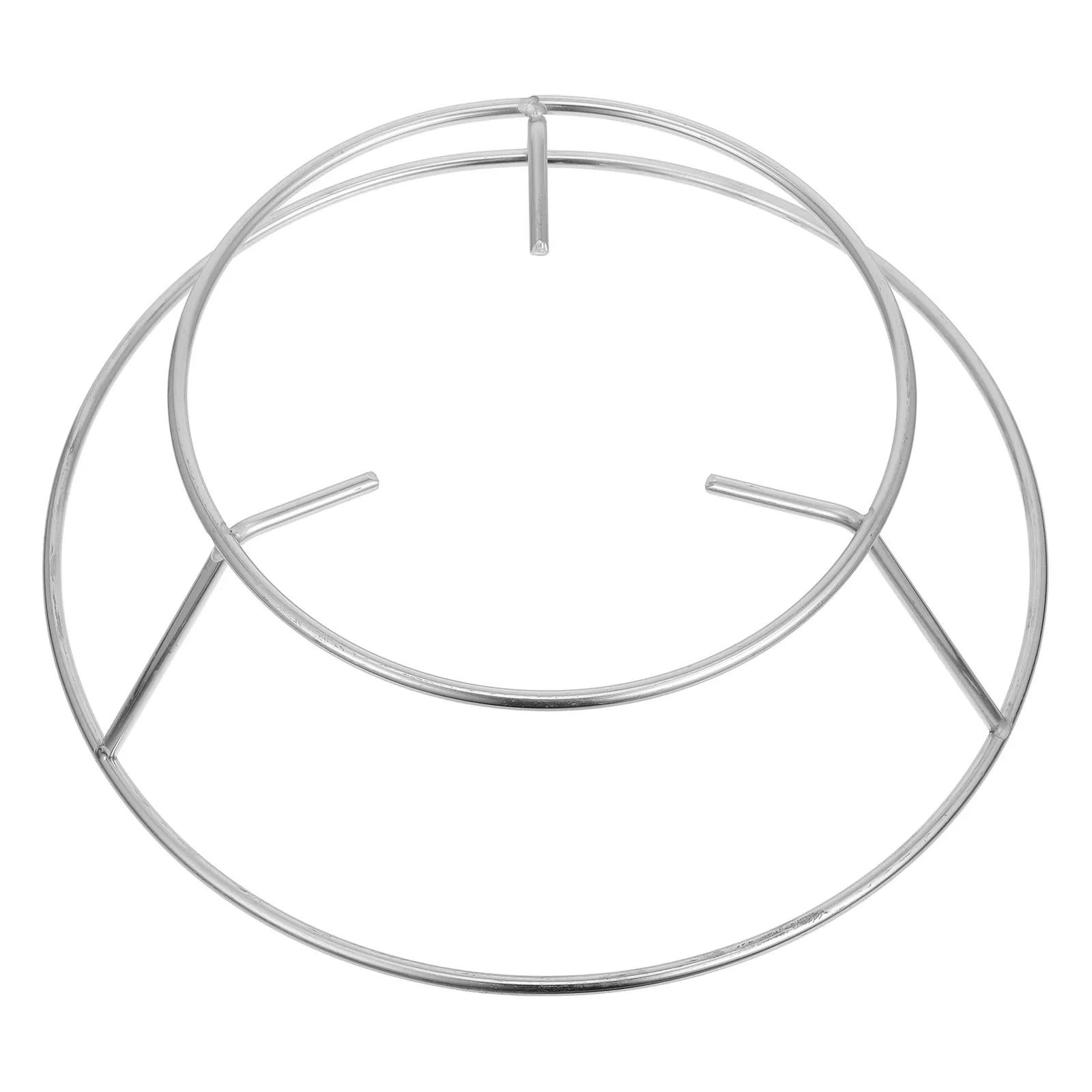 

Stainless Steel Round Pot Rack Corner Cooking Organizer Wire Boiler Shelf for Camping Kitchen Storage Silver