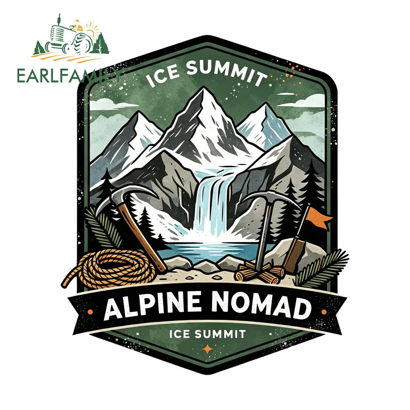 EARLFAMILY Alpine Nomad Car Stickers Motorcycle Refrigerator Vehicle Car Wiper Trunk Vinyl Decal Waterproof Racing Accessories