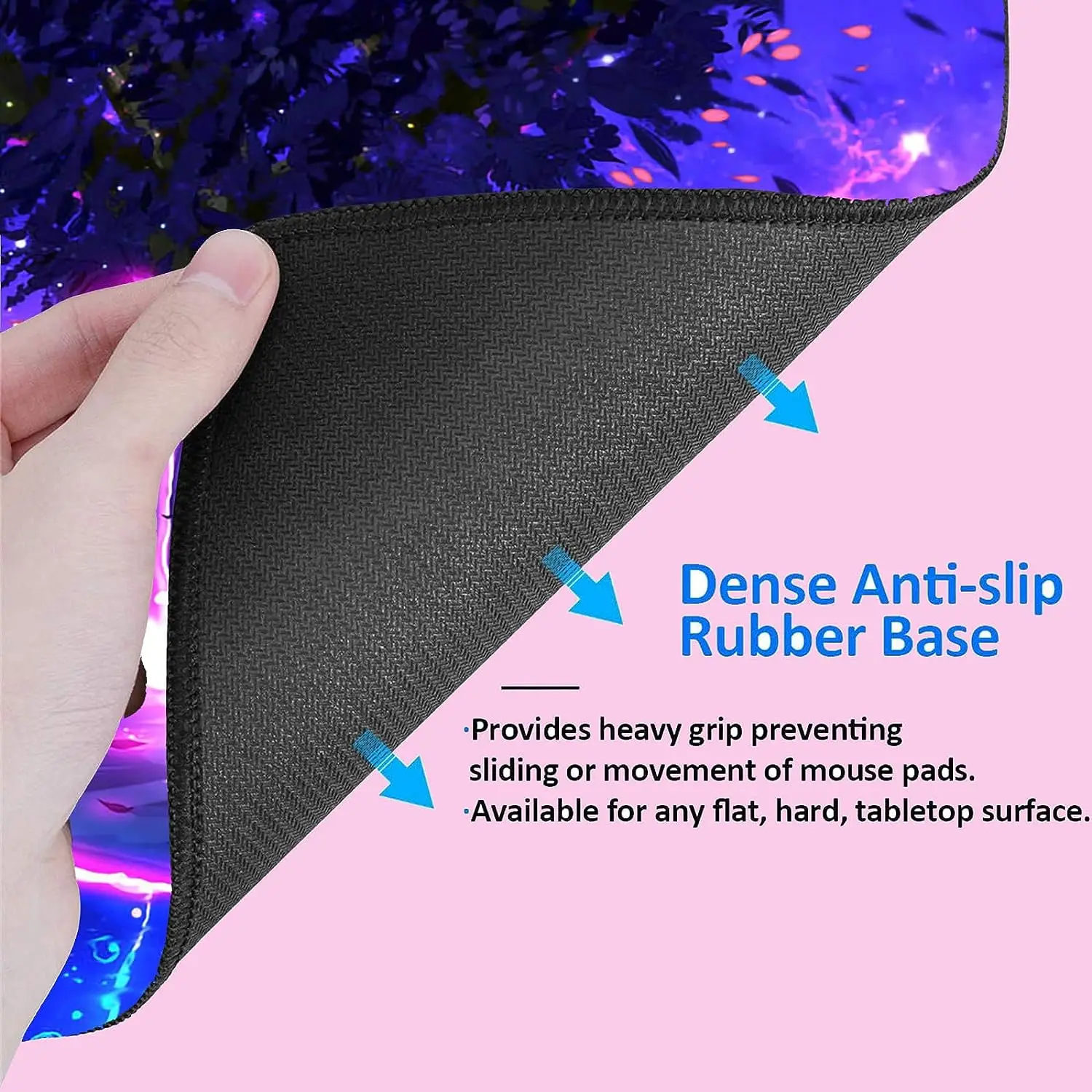 Mouse Pad Gaming XXL Fantasy Tree Purple Anime Mouse Mat Non Slip Large Computer Keyboard Mat with Stitched Edges 30x80cm