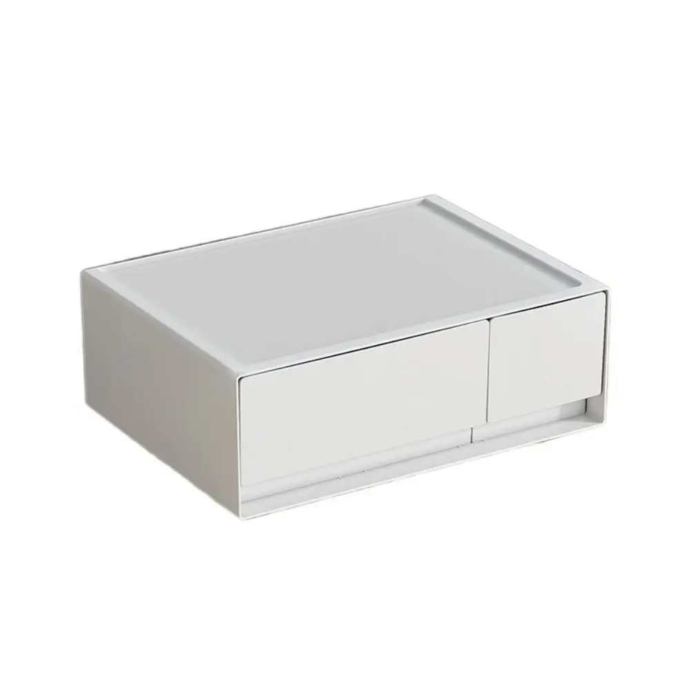 Plastic Stackable Storage Drawer Drawer Type Large Capacity Desk Storage Box White Space Saving Stationery Storage Organizer