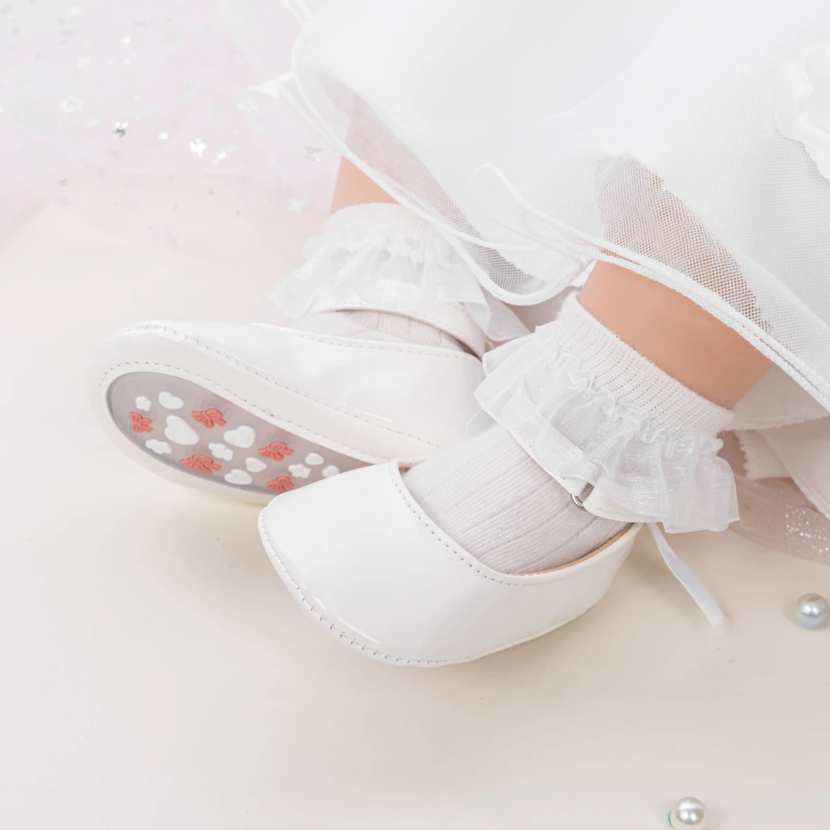 Baby Mädchen Mary Jane Ballerinas aus Lackleder mit Schleife, Prinzessinnen-Kleiderschuhe, rutschfeste weiche Sohle, für Kleinkinder, Prewalker, Party – Detail 13