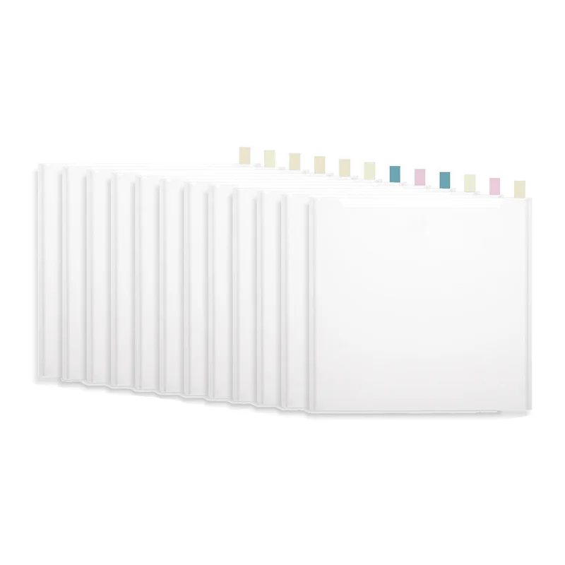 24 шт., набор органайзеров для хранения бумаги для скрапбукинга, 12X13 дюймов, прозрачный набор органайзеров для бумаги для скрапбукинга с 100 шт., липкие индексные вкладки