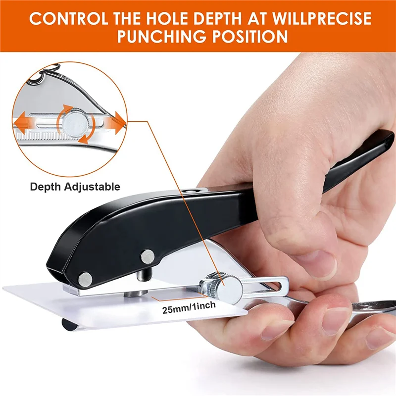 Hole Punch 5/16 Inch-8mm Single Hole Hole Punch, Heavy Duty Hole Punch Single, Portable Handheld Long Hole Hole Punch