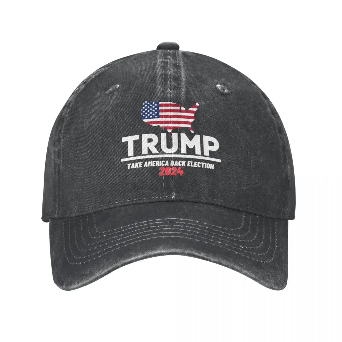 

Vintage Trump 2024 Take America Back Active Baseball Caps Unisex Distressed Denim Snapback Cap 2024 US Outdoor Summer Cap