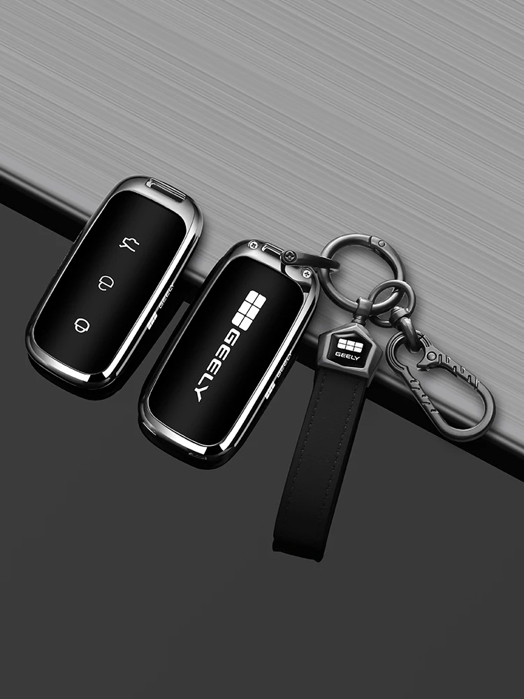 Schlüsselanhänger-Hülle mit vollständigem Schutz, stoßfest, für Geely EX5 Starray EM-i e.MAS 7, Premium-Zinklegierung, robustes Autozubehör. – Detail 6