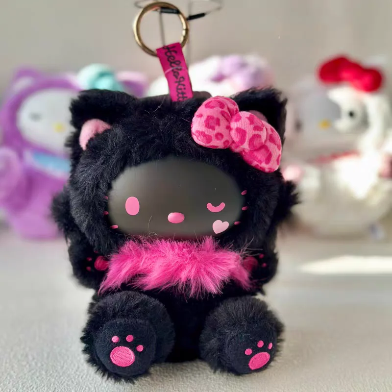 

16 см, в наличии, оригинальный плюшевый брелок Hello Kitty, 6 стилей, с мультяшным леопардовым принтом, подвеска для рюкзака, игрушка, украшение, сувенир