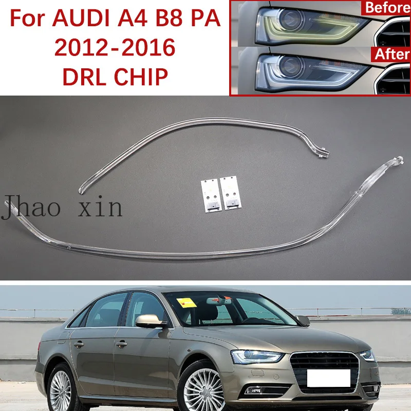 Car Daytime Light DRL CHIP Guide Strip For Audi A4 B8 PA B8.5 8K Facelift 2012-2016 Saloon S4 Avant S Line White Light Angel Eye