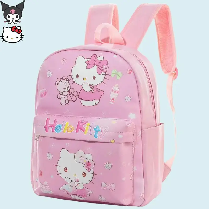 

Kuromi Melody Anime Student Backpack Sanrio Hello kitty Kawaii Cartoon Fashion Relief Schoolbag Pu Waterproof Lightweigh Comfort