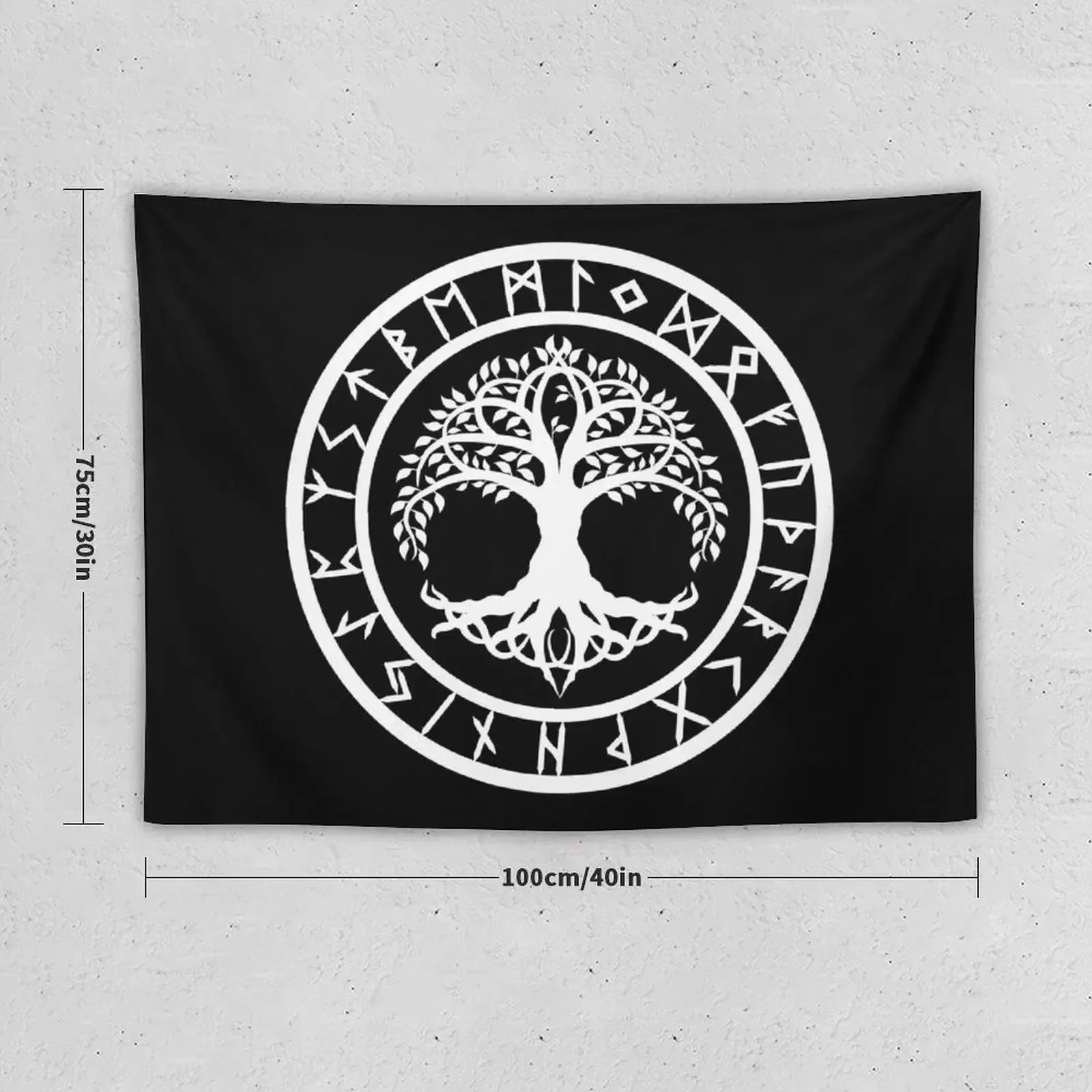 Yggdrasil /// Rune Circle (Variant II) Tapestry Bedroom Decorations Hanging Wall Room Aesthetic Tapestry