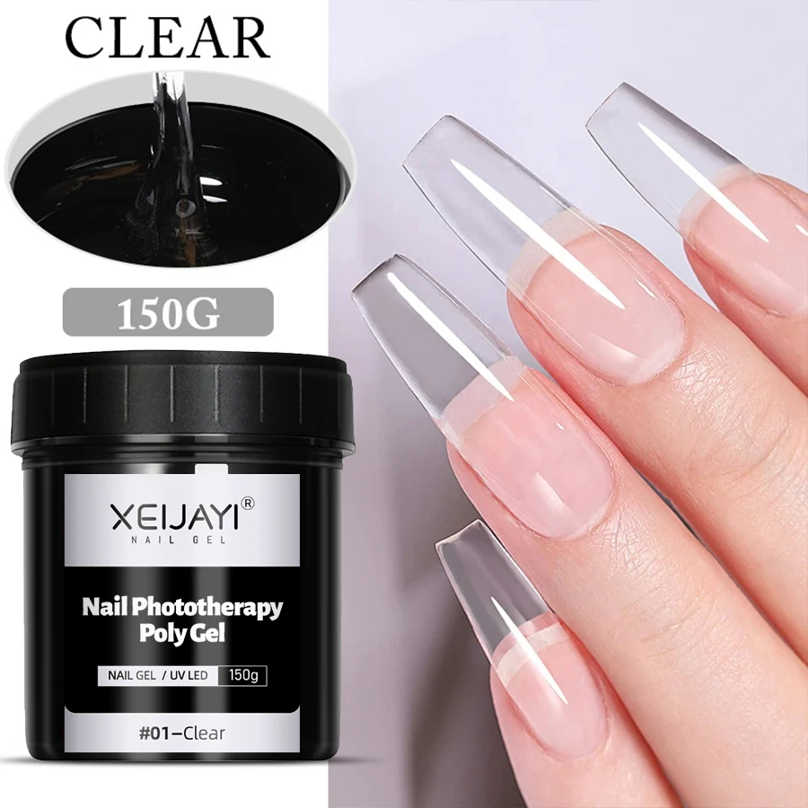 150g Poly Nail Gel UV LED chữa khỏi Builder Nail Gel Acrylic Pha lê Nail Extension gel cho móng tay tự làm tại nhà Salon