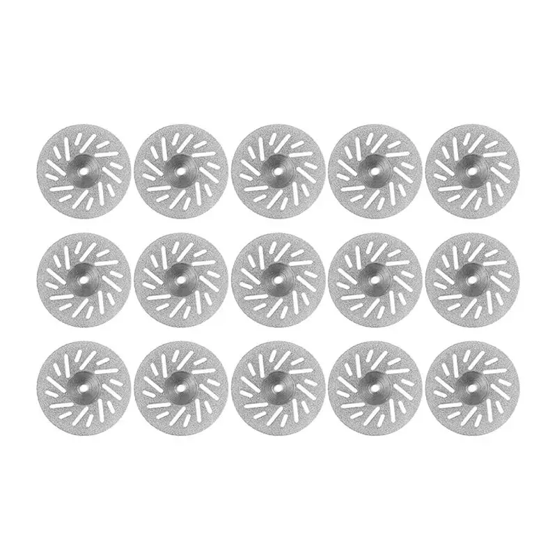 MALL 15PCS Dental Grit Disc Shank Emery Mandrel Burs for Cutting Double Side