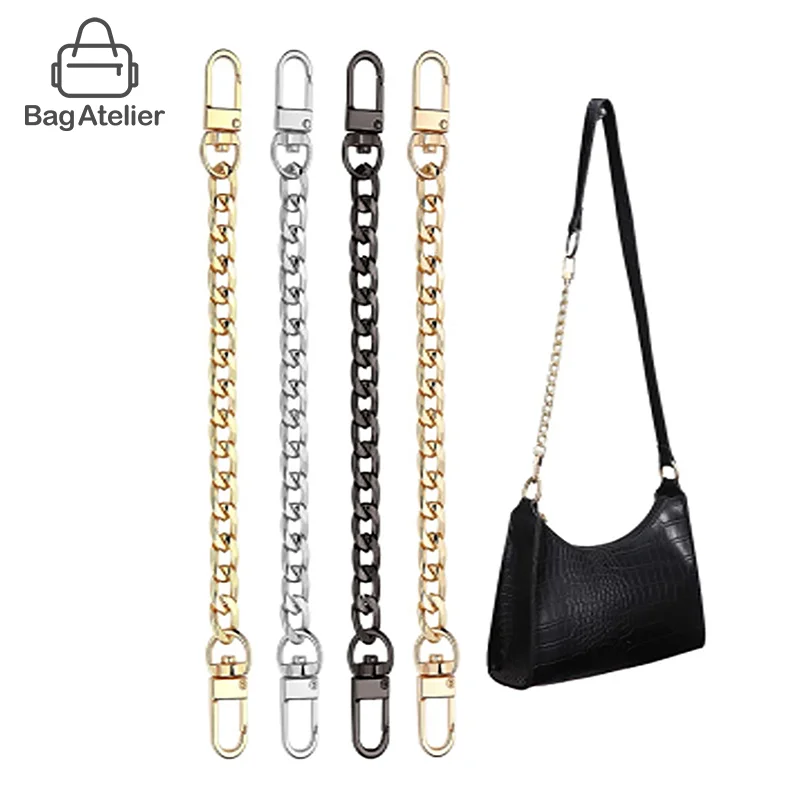 

Chains Bag Strap Accessories 20cm Extension Chain Bag Metal Chain Solid Color DIY Chain strong Gold Silver Black Belts