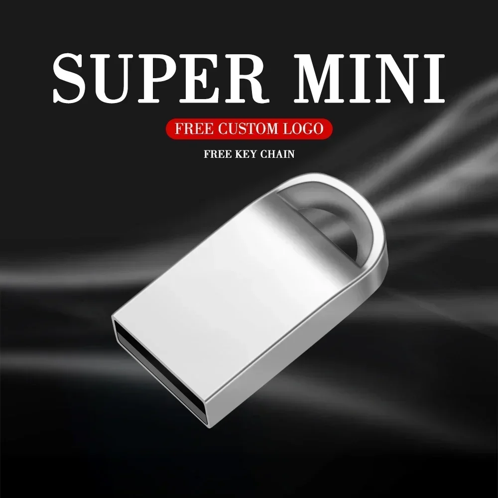 10 ชิ้นจํานวนมาก USB แฟลชไดรฟ์ 128 กิกะไบต์ฟรี Key Chain Memory Stick 64 กิกะไบต์ Super Mini โลหะไดรฟ์ปากกา 32 กิกะไบต์สีดํา U Disk Silver Pendrive