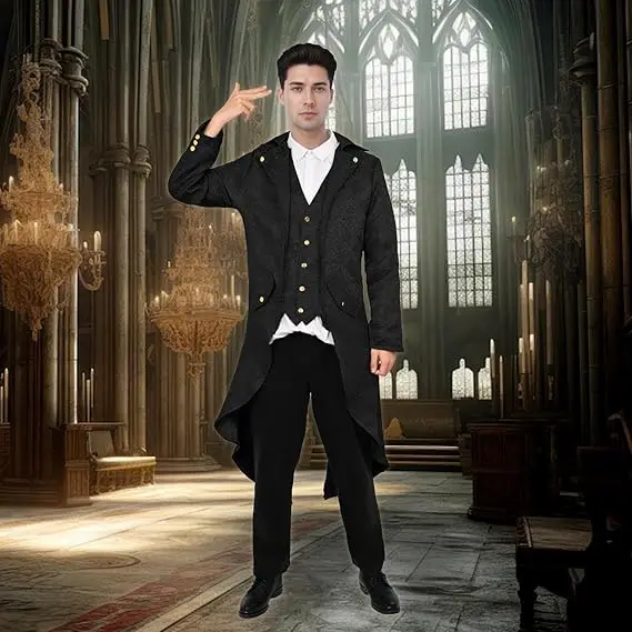 

Medieval Retro Costume Punk Tuxedo for Men Women Cosplay Themed Parties Stage Performances and Halloween Events