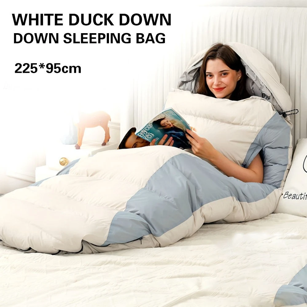 

Down Sleeping Bag for Adults Envelope With Arm Holes, Wearable for Backpacking Camping Compact, Move Freely While Wearing