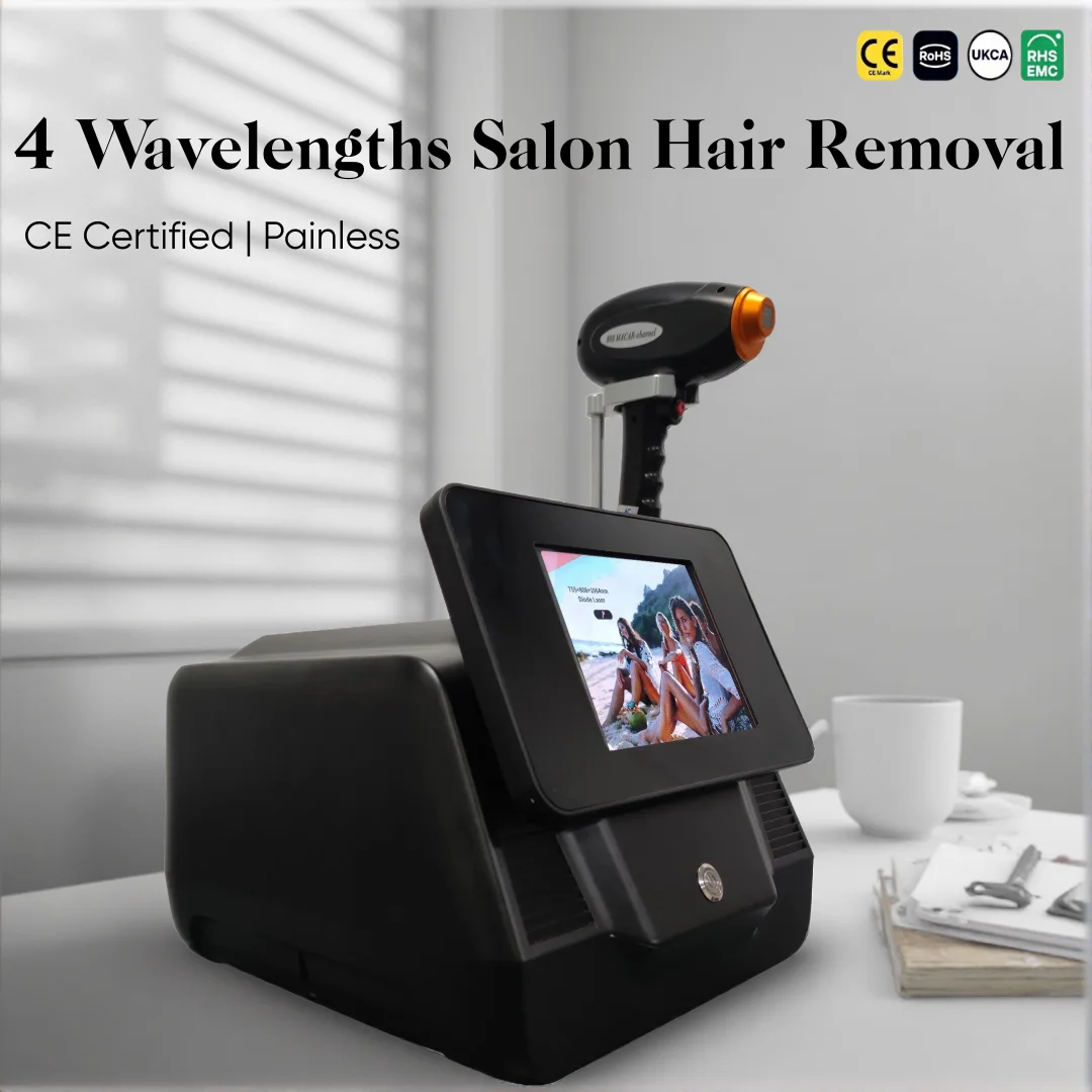

Diode Laser Hair Removal 4 Wavelengths Painless Salon Use For Face Legs Underarm CE Certified