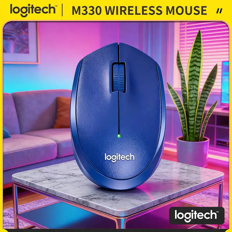 

Беспроводная мышь Logitech M330 Silent Plus с эргономичным дизайном, 2.4 ГГц, USB-приемник, бесшумные клики, для ПК, Mac, ноутбуков, дома и офиса