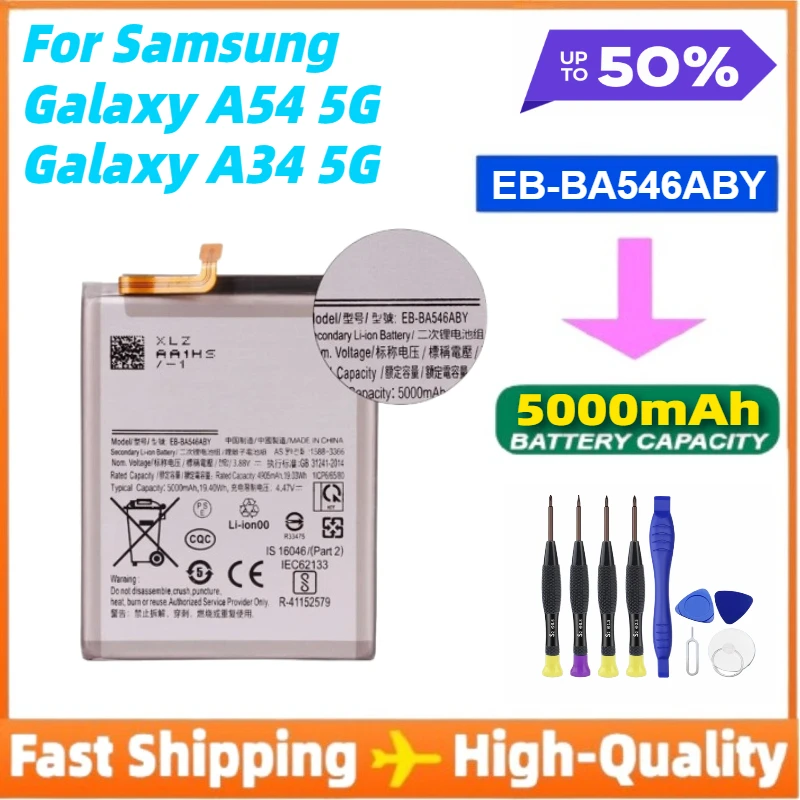

EB-BA546ABY 5000mAh Battery for Samsung Galaxy A54 5G A546/Galaxy A34 5G A346 Phone Batteries