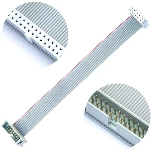 2.54mm IDC Flat Ribbon Cable , FC 14-Pin Male to Female IDE Extension Cable 30cm 3PCS (FM14-30cm-3Pcs)