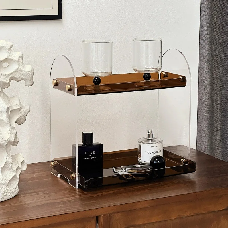 

Acrylic multi-layer cosmetics storage box dresser desktop bathroom perfume skin care product shelf display stand