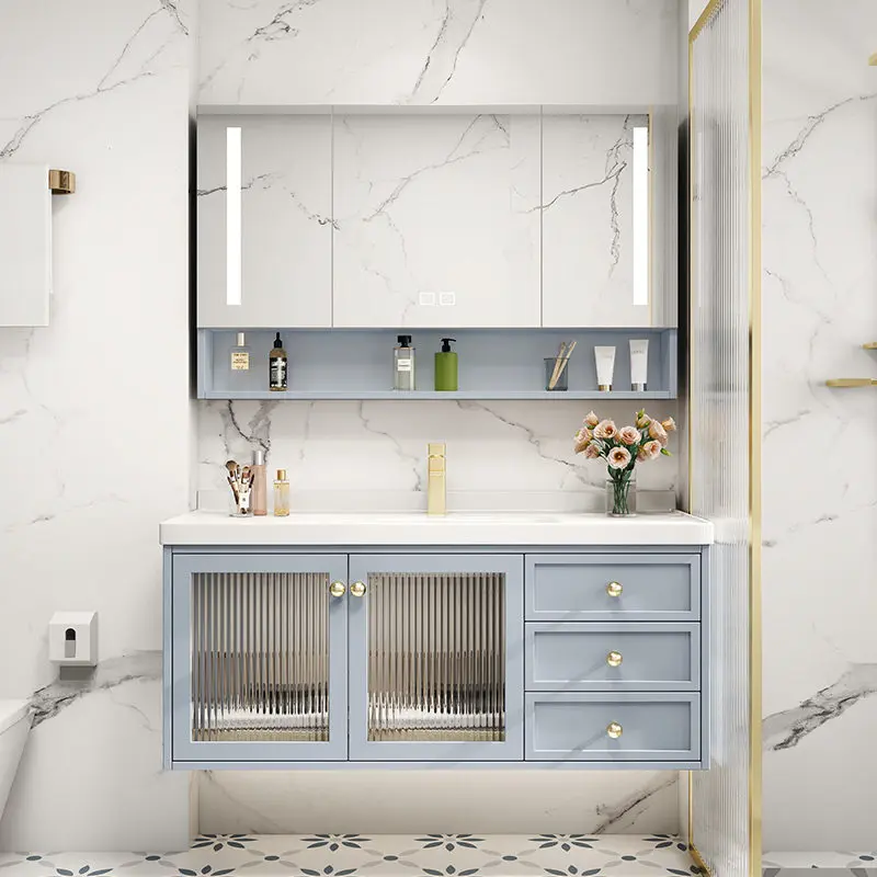 

Oak bathroom cabinet ceramic integrated basin wash basin cabinet combination washbasin cabinet