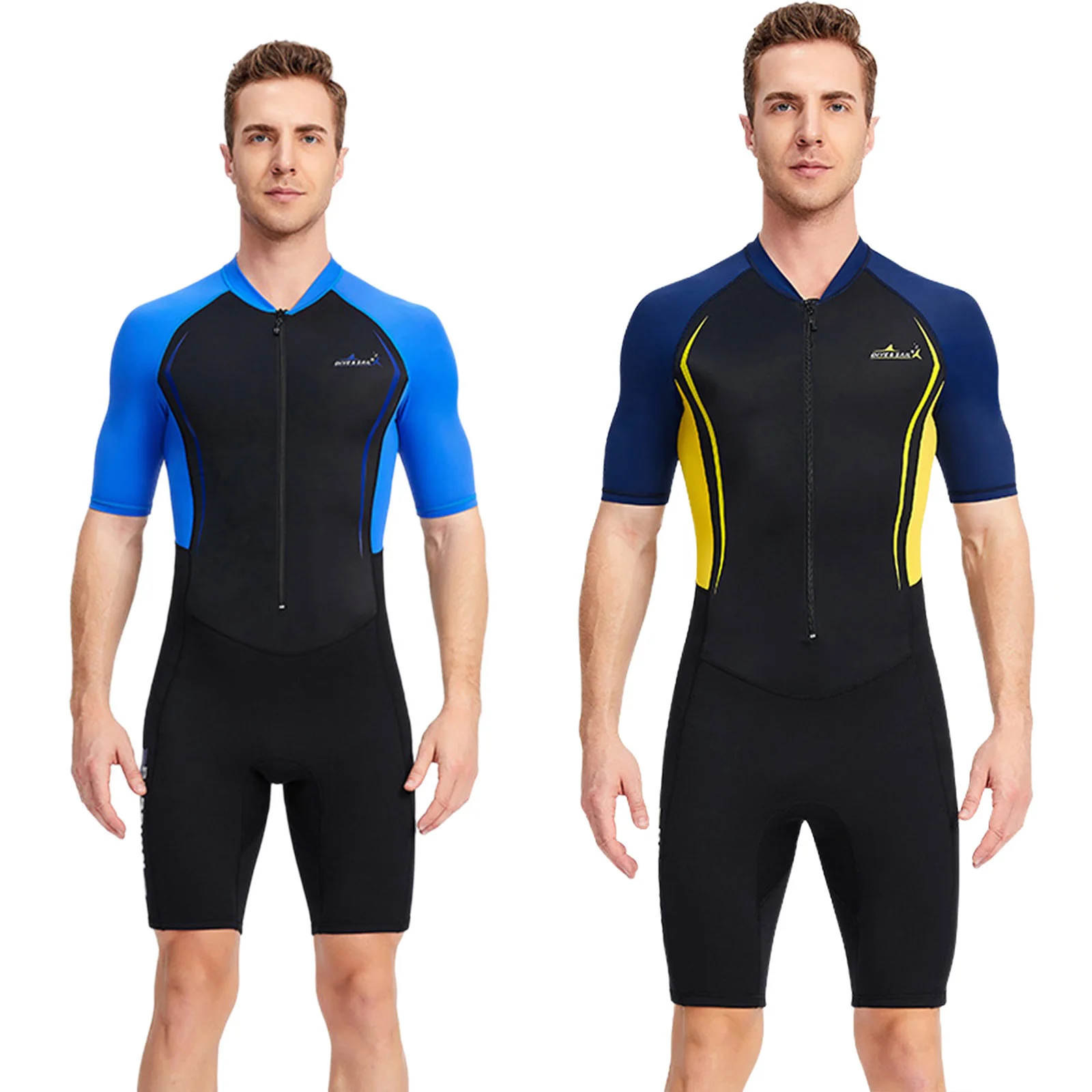 

Мужской неопреновый гидрокостюм-шорти 1,5 мм с коротким рукавом, термокостюм для дайвинга, плавательный комбинезон для летних водных видов спорта и пляжного отдыха