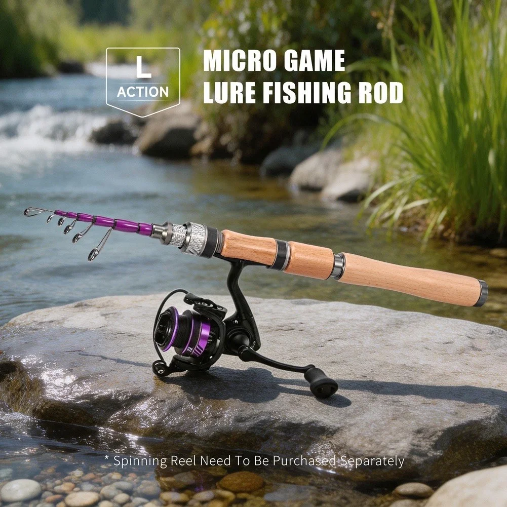 Fishing Rod 180cm L Action with Titanium Tip Designed for BFS Carbon Material Natural Wood Color Handle Smooth Guide Rings