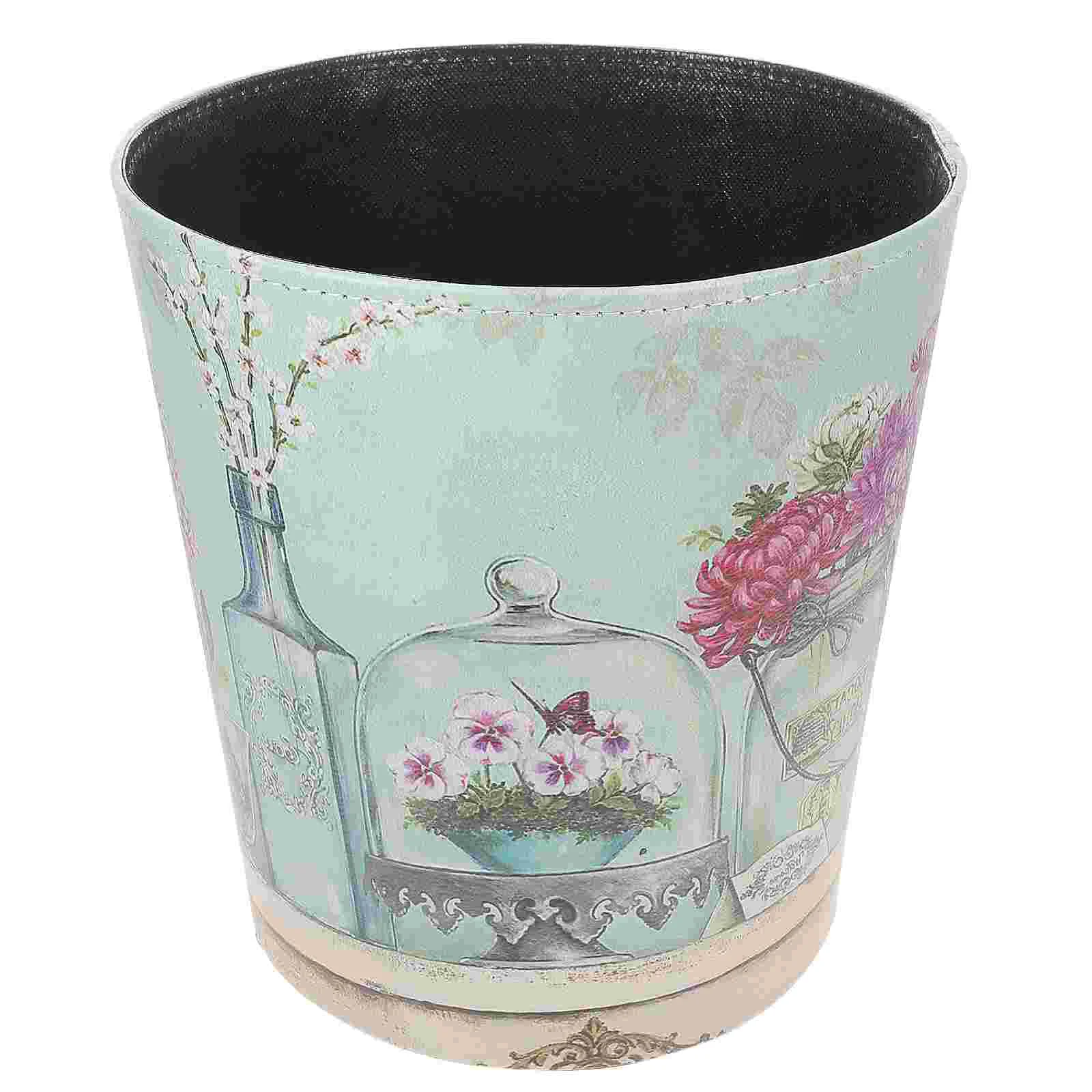 

Retro Style Waste Bin Bucket for Home Office Paper Bins European Container Potted Plant Garbage Can