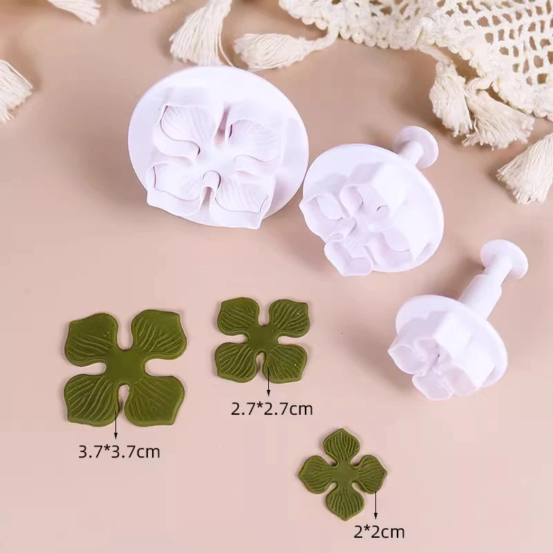 3Pcs/lot Hydrangea Fondant Cake Decorating SugarCraft Plunger Cookie Cutter Flower Blossom Mold Home Cake tools Drop Shipping