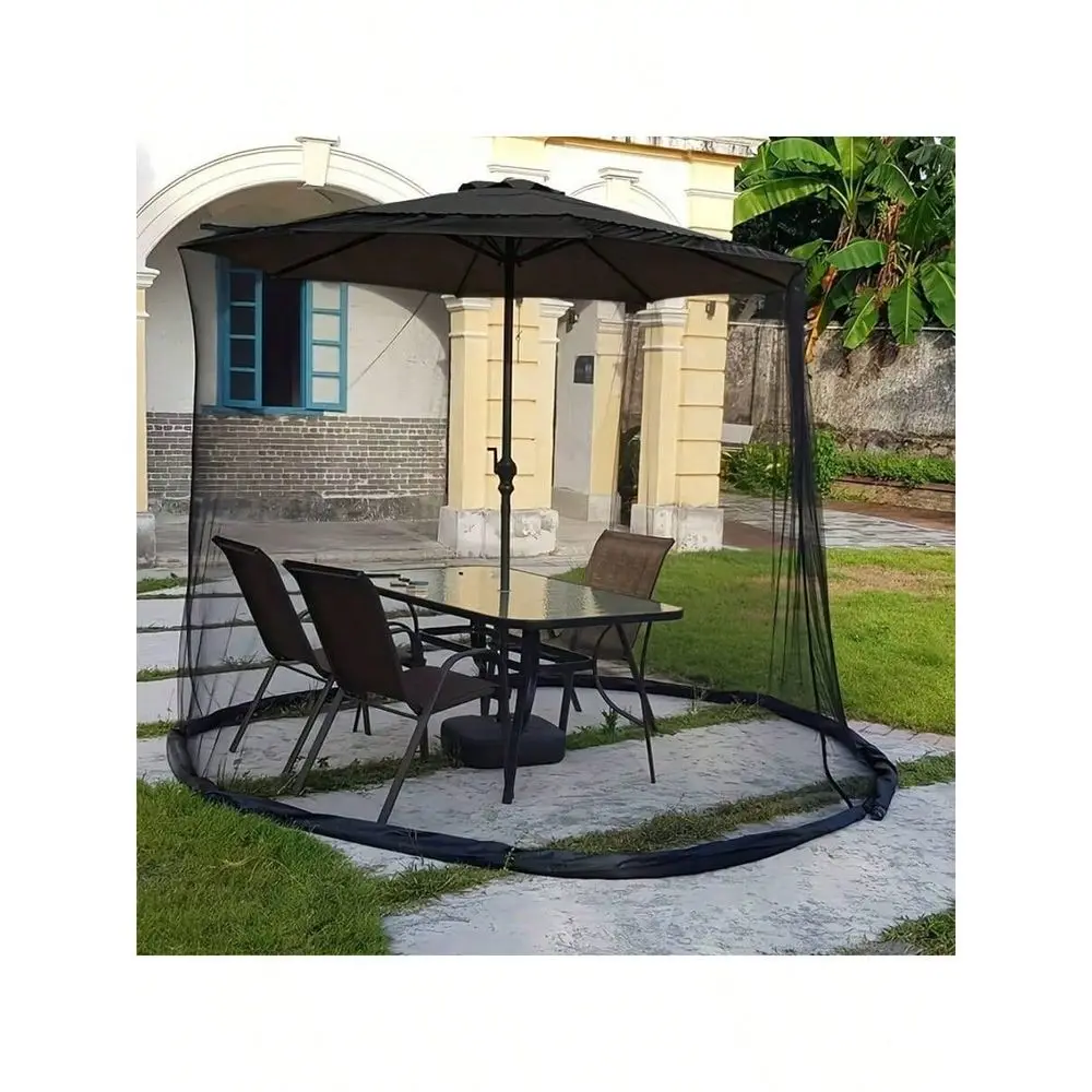 

Durable Polyester Umbrella Net, Mosquito Cover For Garden Patio, Easy Zipper Entry Accommodates To 8 People Spacious InsectF