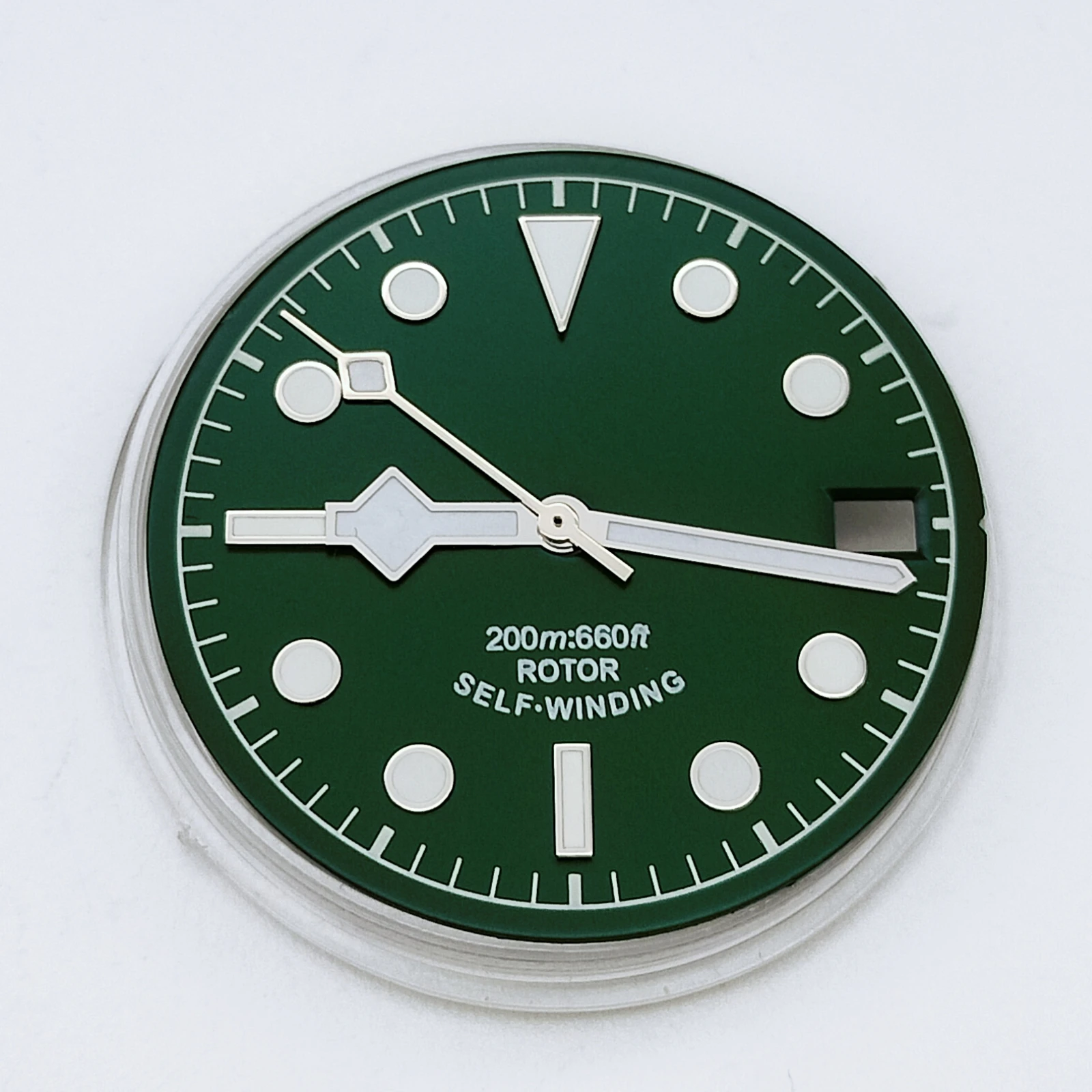 

28.5MM Watch Part Green Luminous Dial Add Hands Fit NH35 Automatic Movement