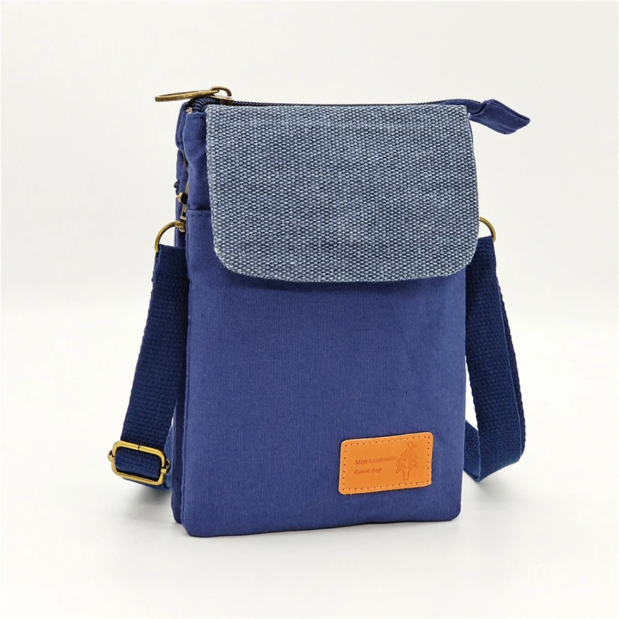 Nuevo bolso bandolera de lona mini bolso esencial para salir; monedero para teléfono