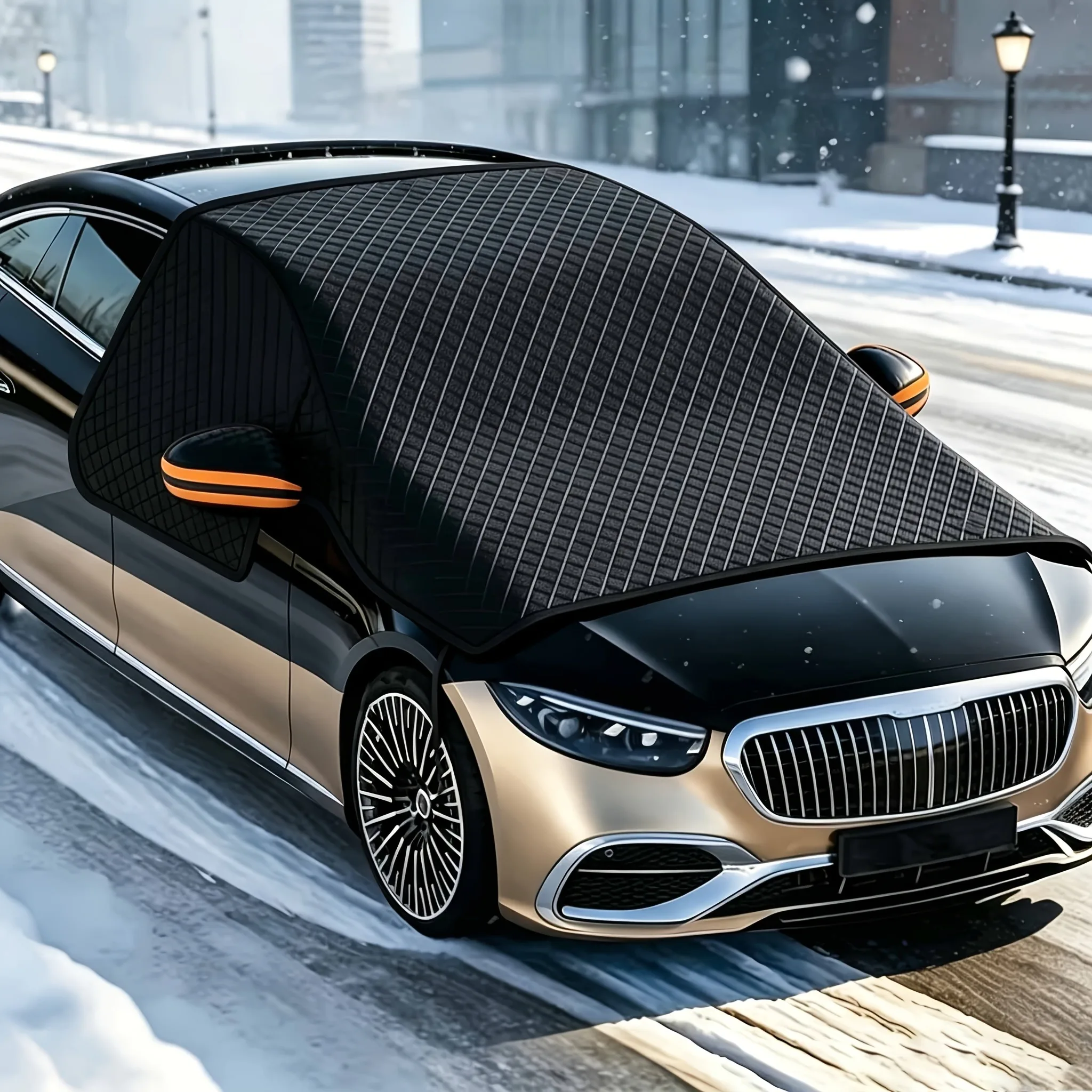 Windshield Cover Car Snow Frost Cover Protect Thick Waterproof Scratch Resistant Outdoor Anti Ice Shield For Most Vehicle Types
